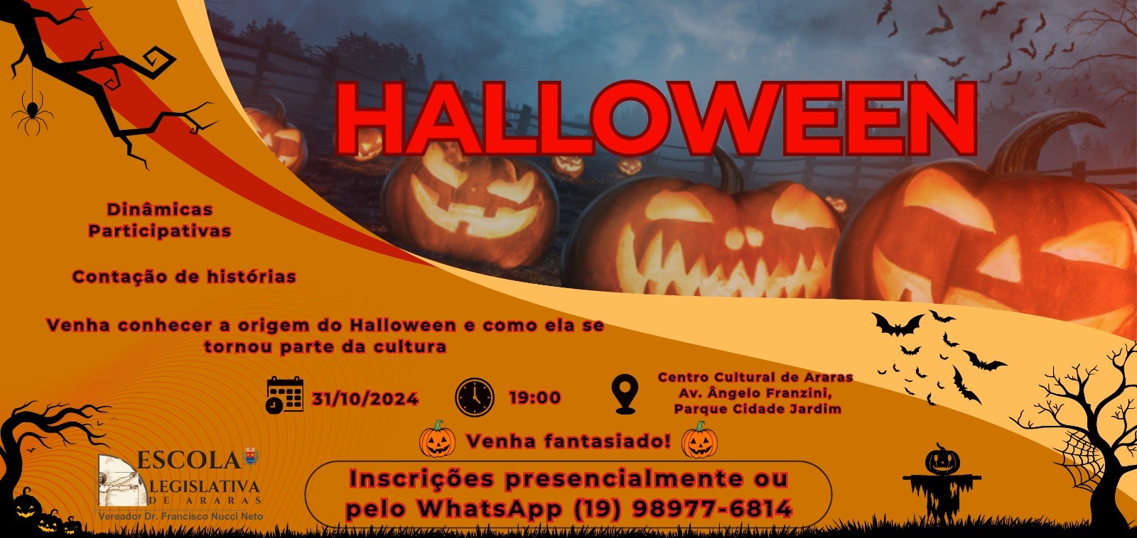 Escola Legislativa convida crianças para o Halloween